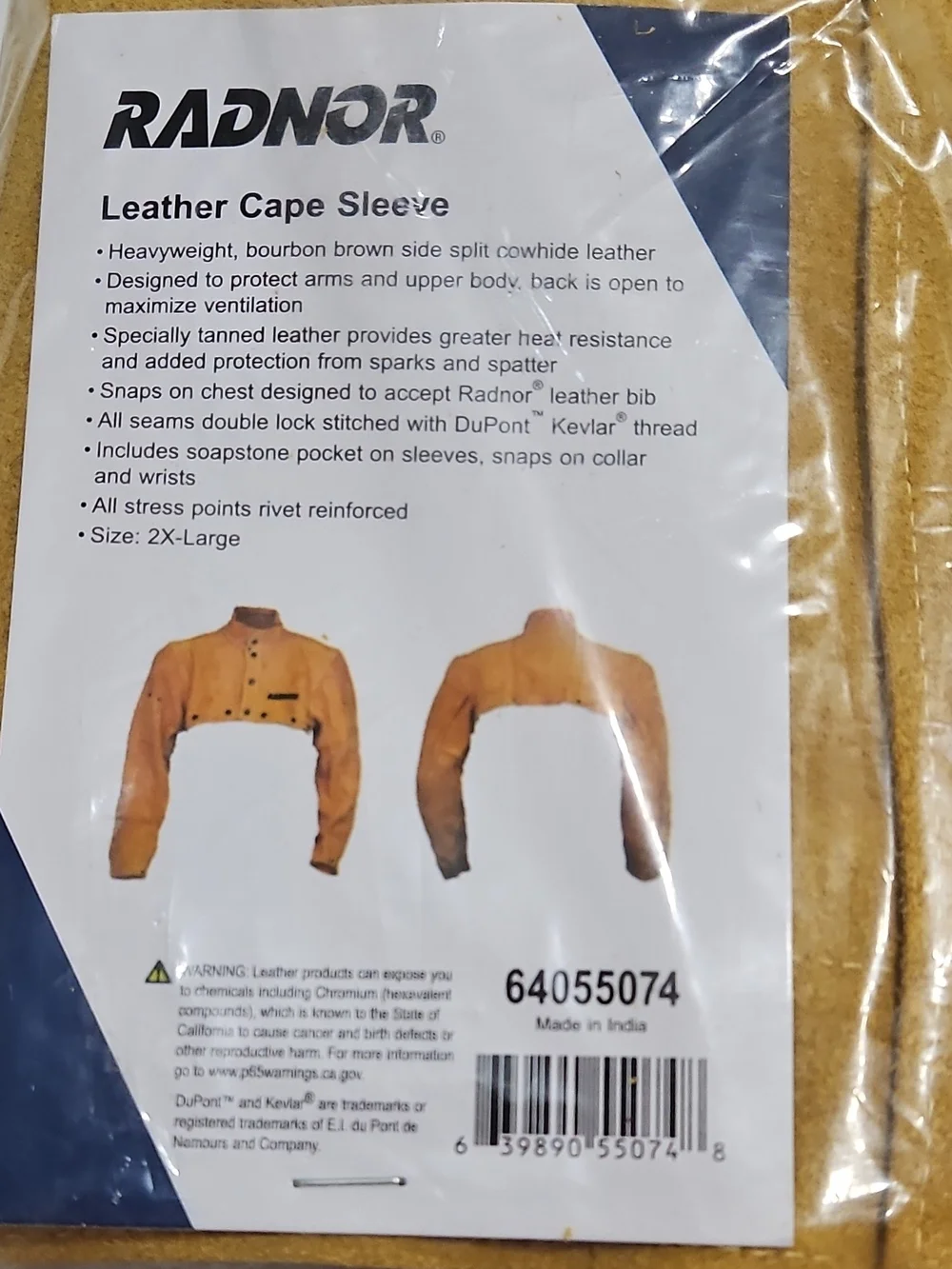Men's Leather Cape Sleeve Jacket — Mustard Brown